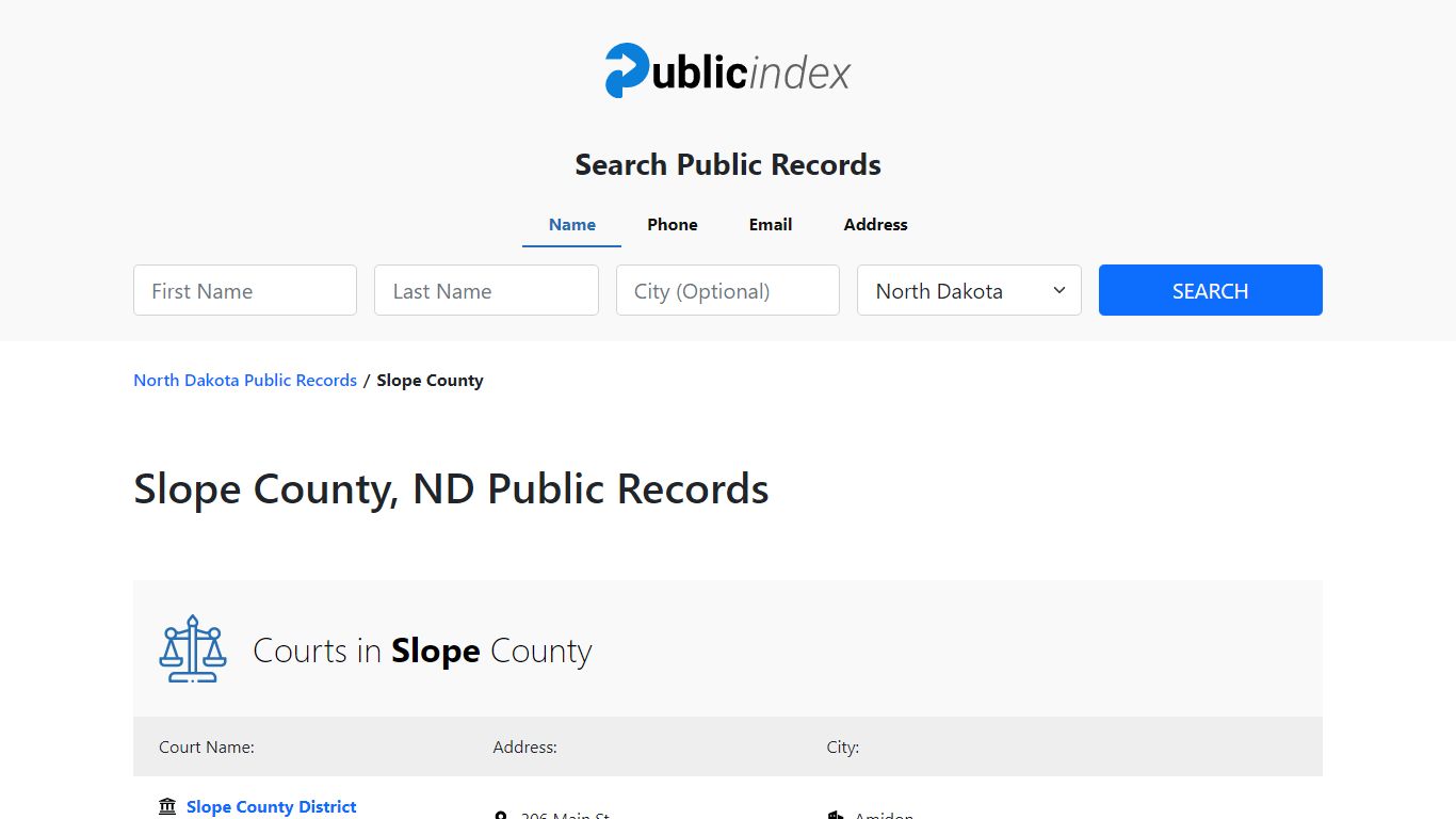 Slope County, ND Public Court, Arrest and Inmate Records - ThePublicIndex