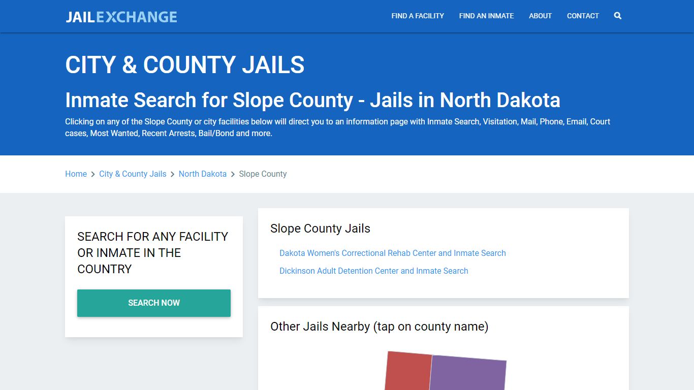 Inmate Search for Slope County | Jails in North Dakota - Jail Exchange